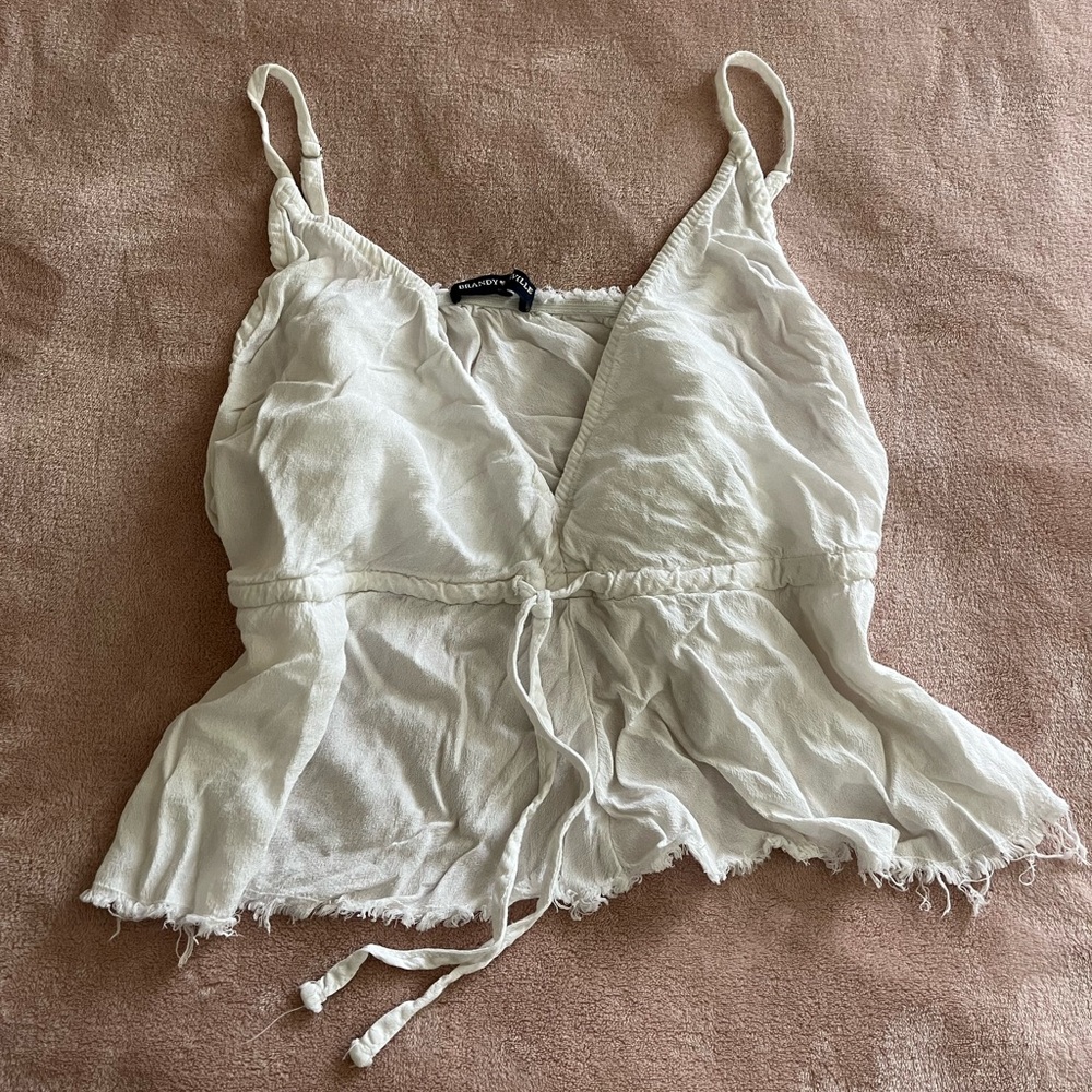 Brandy Melville Cream Camisole with Tie Front